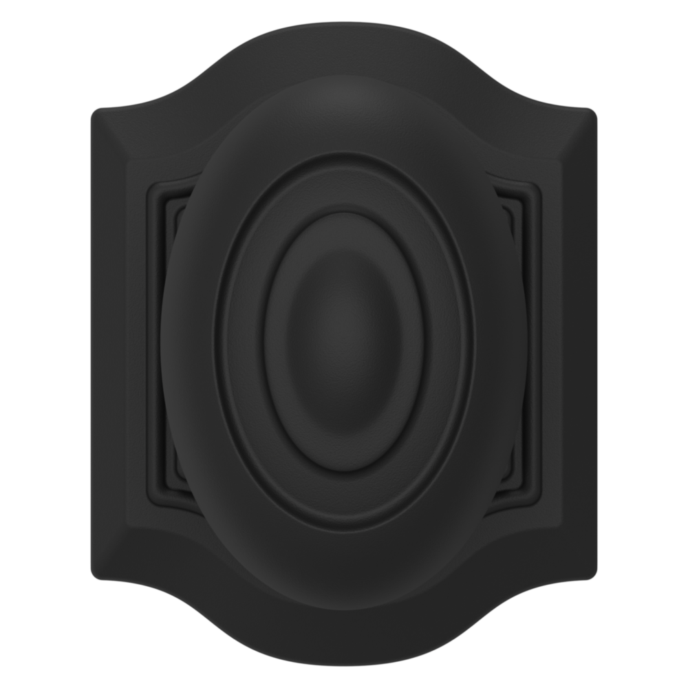 Baldwin 5077 Bethpage Knob Set with R027 Rose Satin Black / Privacy / Reversible