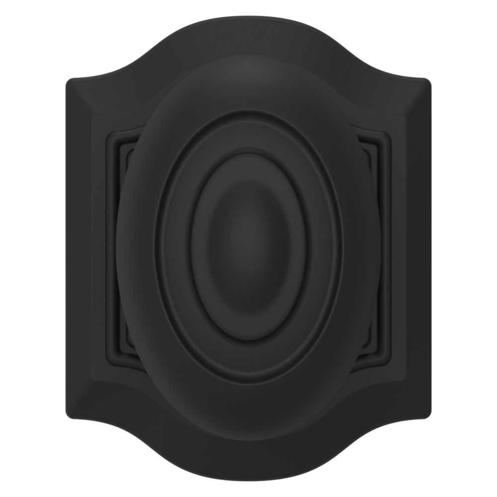 Baldwin 5077 Bethpage Knob Set with R027 Rose Satin Black / Privacy / Reversible