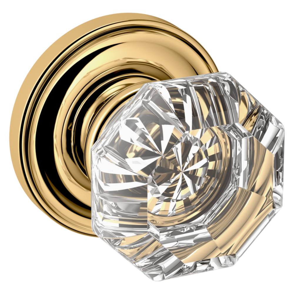 Baldwin 5080 Fillmore Knob Set with 5048 Rose Polished Brass / Passage / Reversible