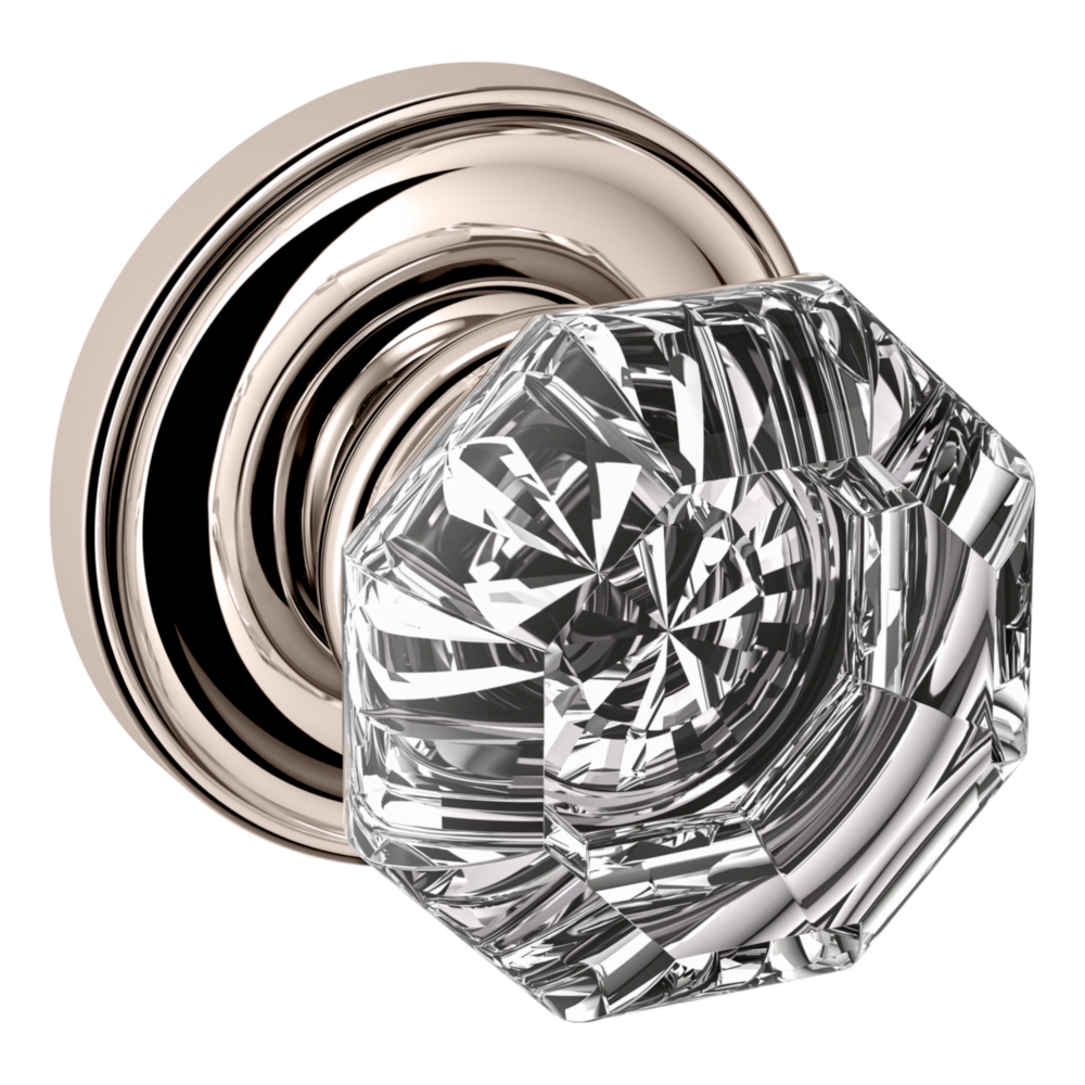 Baldwin 5080 Fillmore Knob Set with 5048 Rose Lifetime (PVD) Polished Nickel / Full Dummy / Reversible