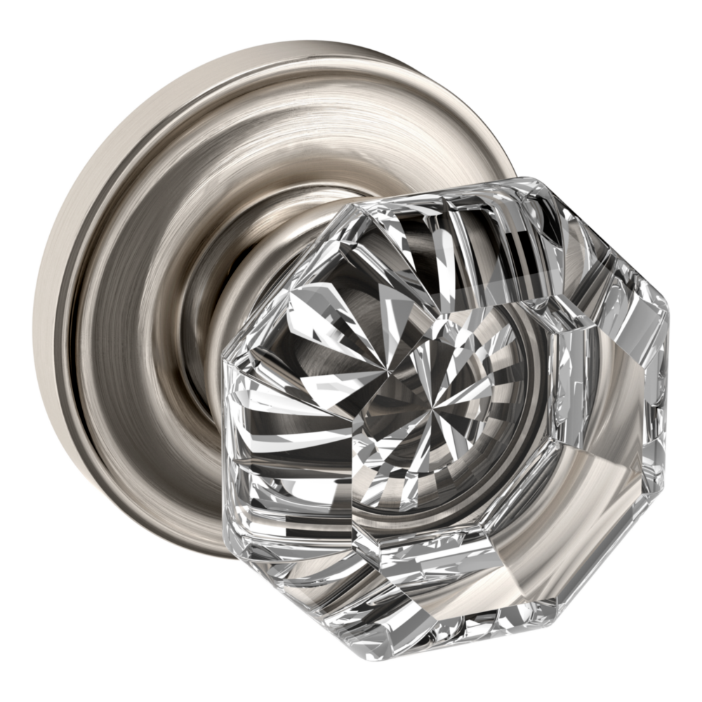 Baldwin 5080 Fillmore Knob Set with 5048 Rose Satin Nickel / Passage / Reversible