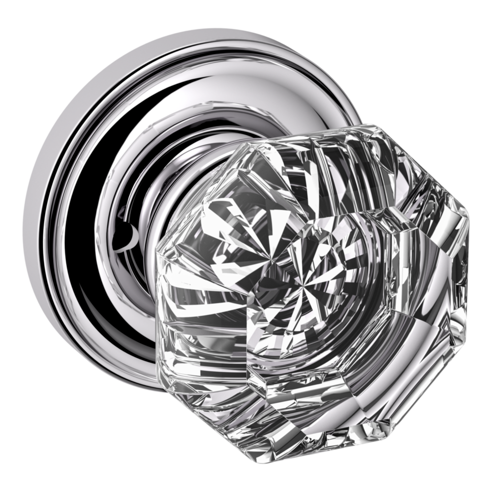 Baldwin 5080 Fillmore Knob Set with 5048 Rose Polished Chrome / Privacy / Reversible
