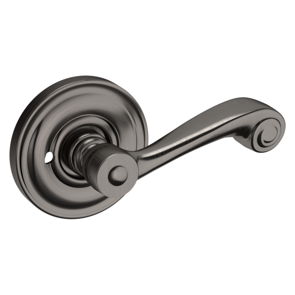 Baldwin 5103 Wave Lever Set with 5048 Rose Lifetime (PVD) Graphite Nickel / Privacy / Reversible