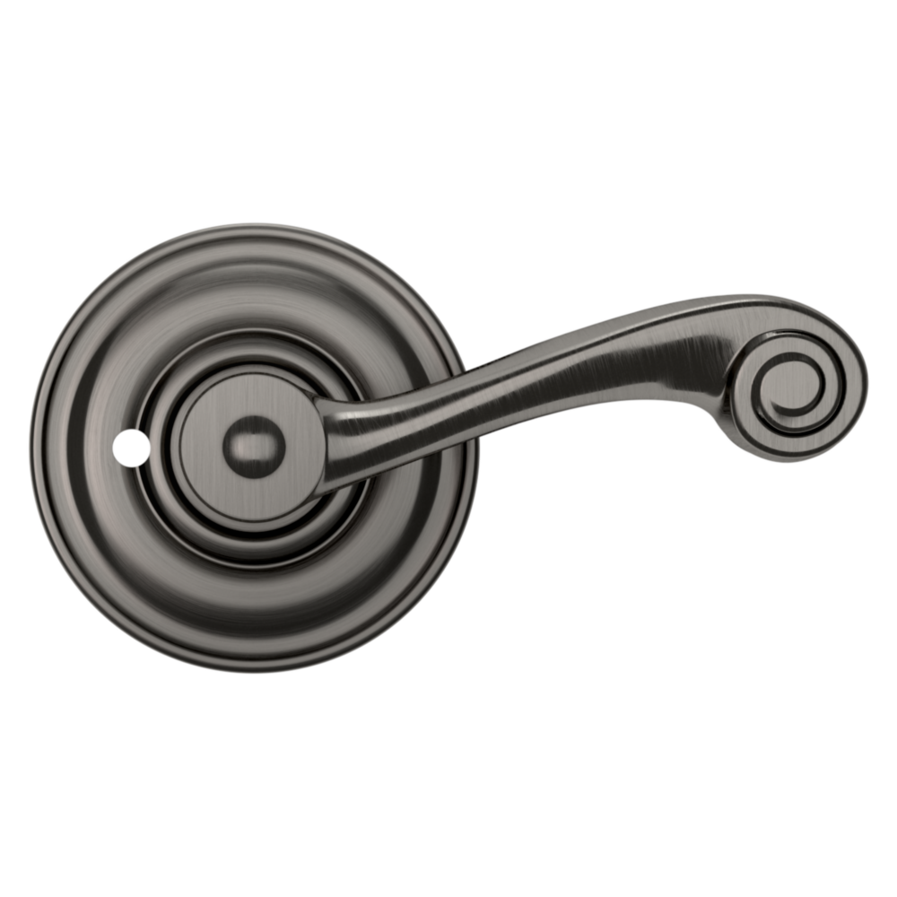 Baldwin 5103 Wave Lever Set with 5048 Rose Lifetime (PVD) Graphite Nickel / Privacy / Reversible