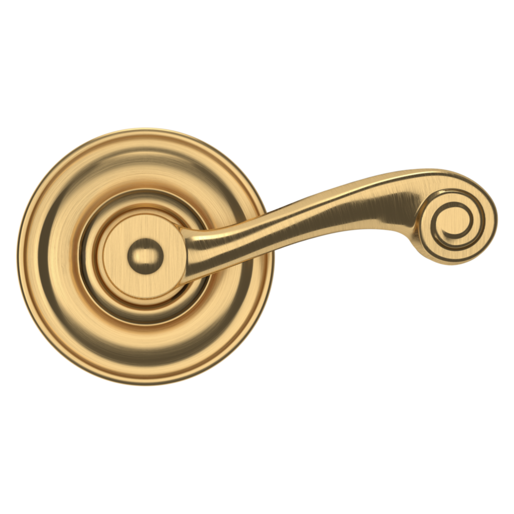 Baldwin 5103 Wave Lever Set with 5048 Rose Lifetime (PVD) Satin Brass / Passage / Reversible