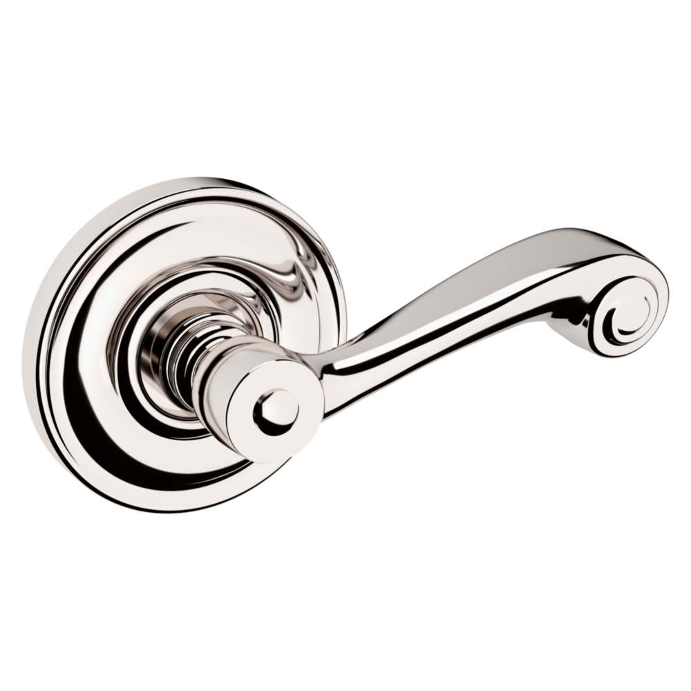 Baldwin 5103 Wave Lever Set with 5048 Rose Lifetime (PVD) Polished Nickel / Passage / Reversible