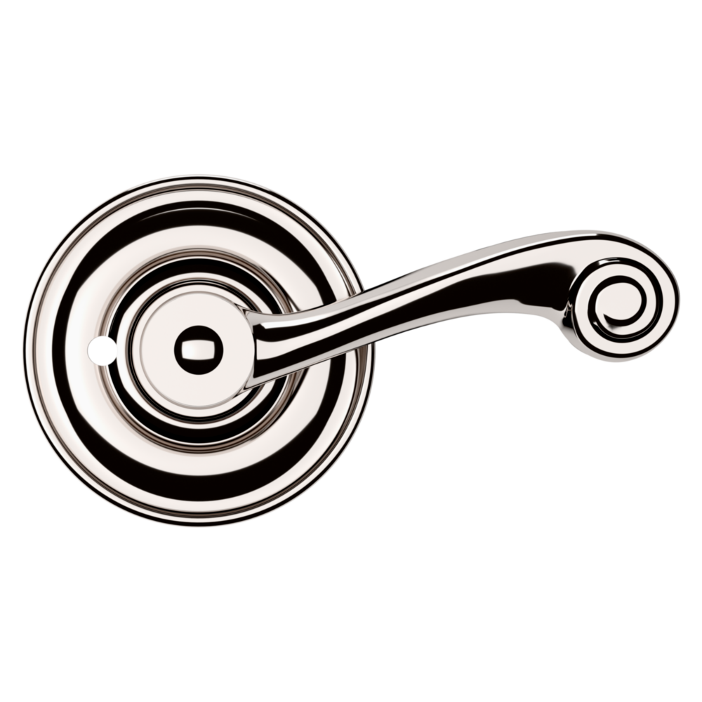 Baldwin 5103 Wave Lever Set with 5048 Rose Lifetime (PVD) Polished Nickel / Privacy / Reversible