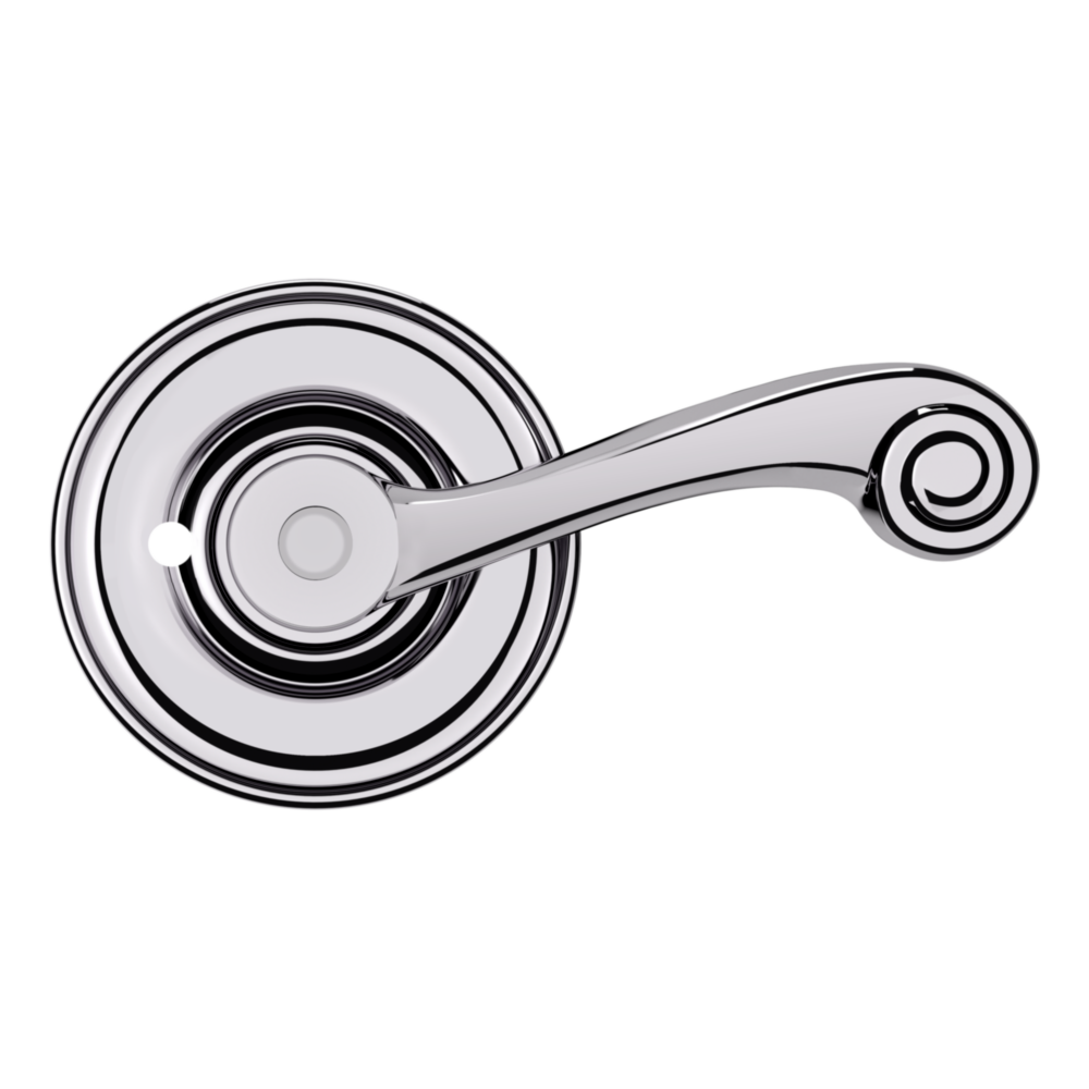 Baldwin 5103 Wave Lever Set with 5048 Rose Polished Chrome / Full Dummy / Reversible