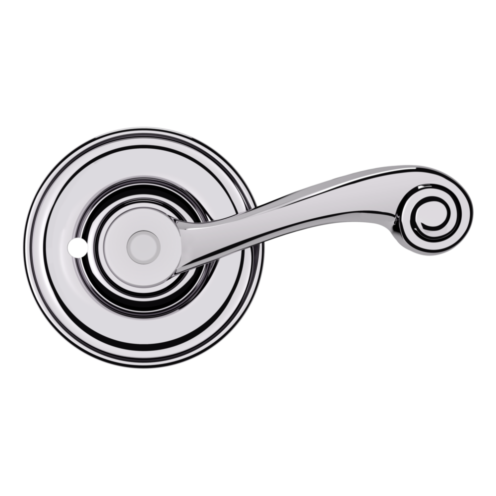 Baldwin 5103 Wave Lever Set with 5048 Rose Polished Chrome / Privacy / Reversible