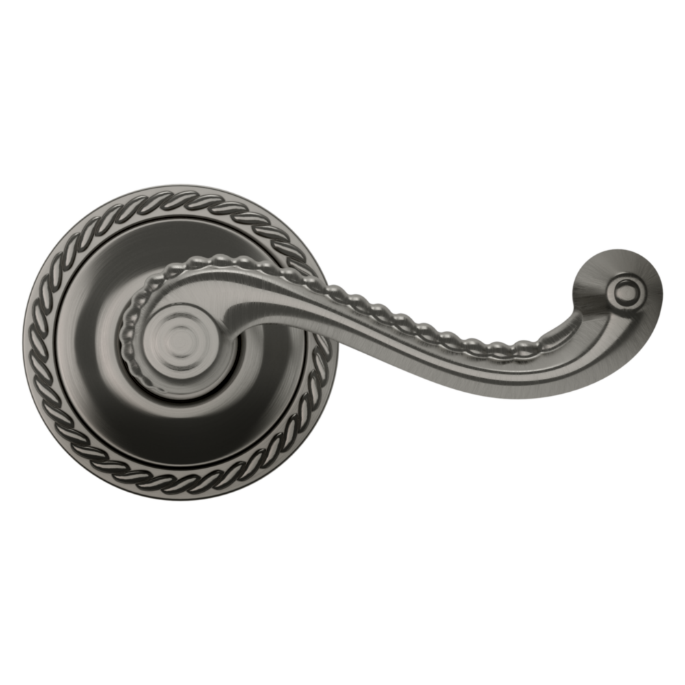 Baldwin 5104 Bristol Lever Set with 5004 Rose Lifetime (PVD) Graphite Nickel / Passage / Reversible