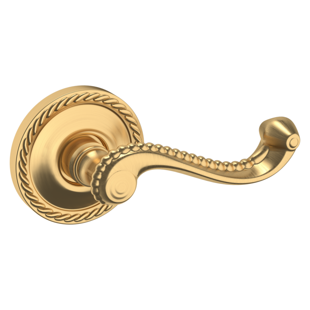 Baldwin 5104 Bristol Lever Set with 5004 Rose Lifetime (PVD) Satin Brass / Passage / Reversible