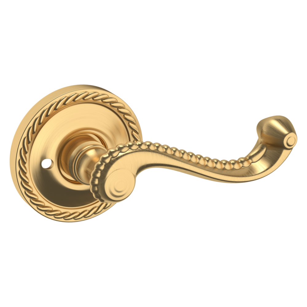 Baldwin 5104 Bristol Lever Set with 5004 Rose Lifetime (PVD) Satin Brass / Privacy / Reversible