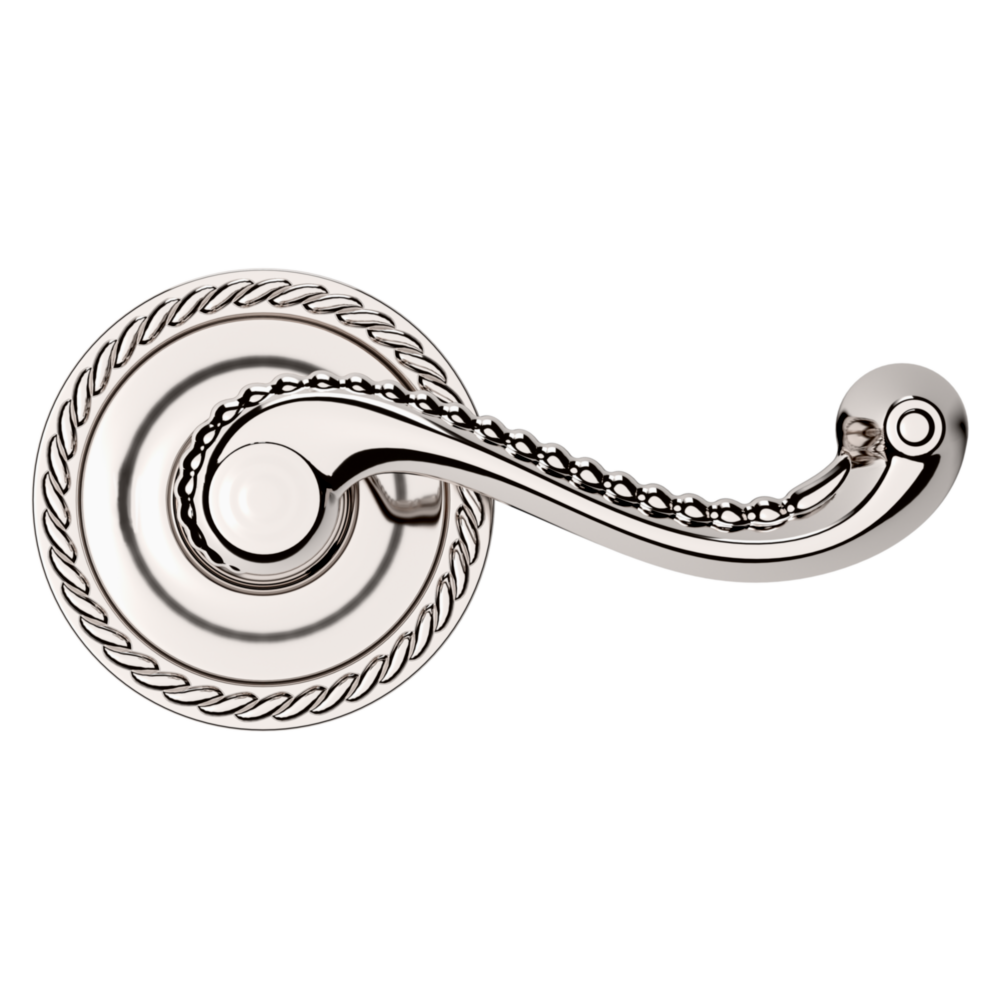 Baldwin 5104 Bristol Lever Set with 5004 Rose Lifetime (PVD) Polished Nickel / Passage / Reversible