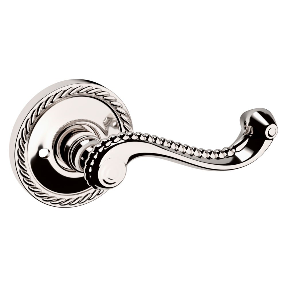 Baldwin 5104 Bristol Lever Set with 5004 Rose Lifetime (PVD) Polished Nickel / Privacy / Reversible