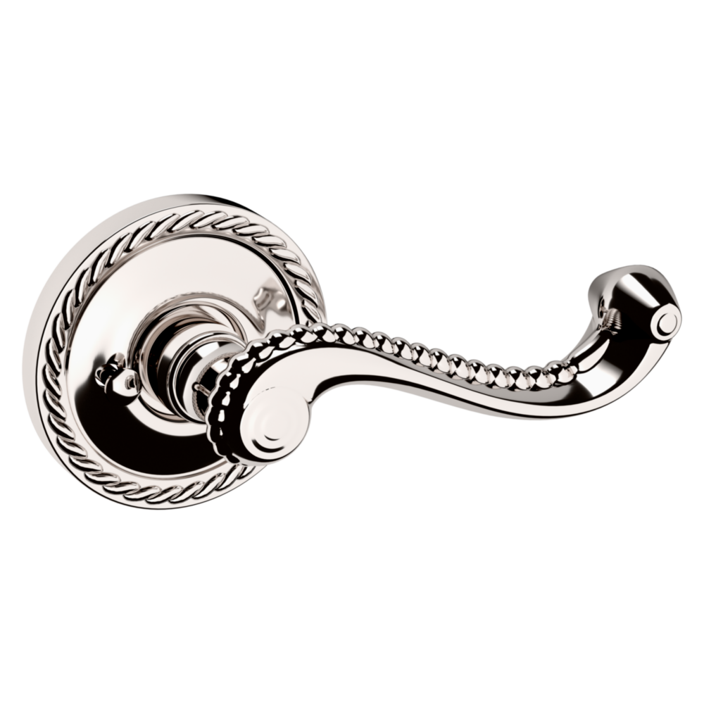 Baldwin 5104 Bristol Lever Set with 5004 Rose Lifetime (PVD) Polished Nickel / Privacy / Reversible