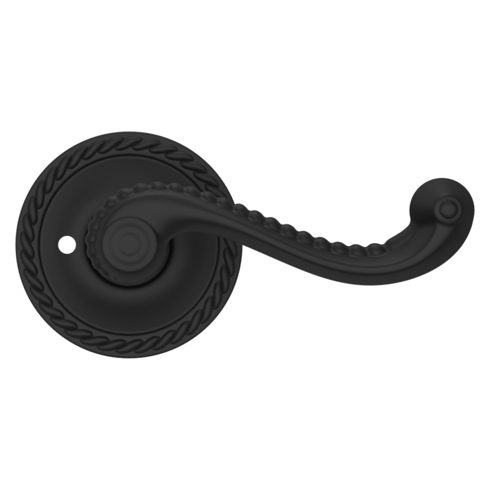 Baldwin 5104 Bristol Lever Set with 5004 Rose Satin Black / Privacy / Reversible