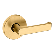 Baldwin 5105 Contemporary Straight Lever Set with 5046 Rose Lifetime (PVD) Satin Brass / Full Dummy / Reversible