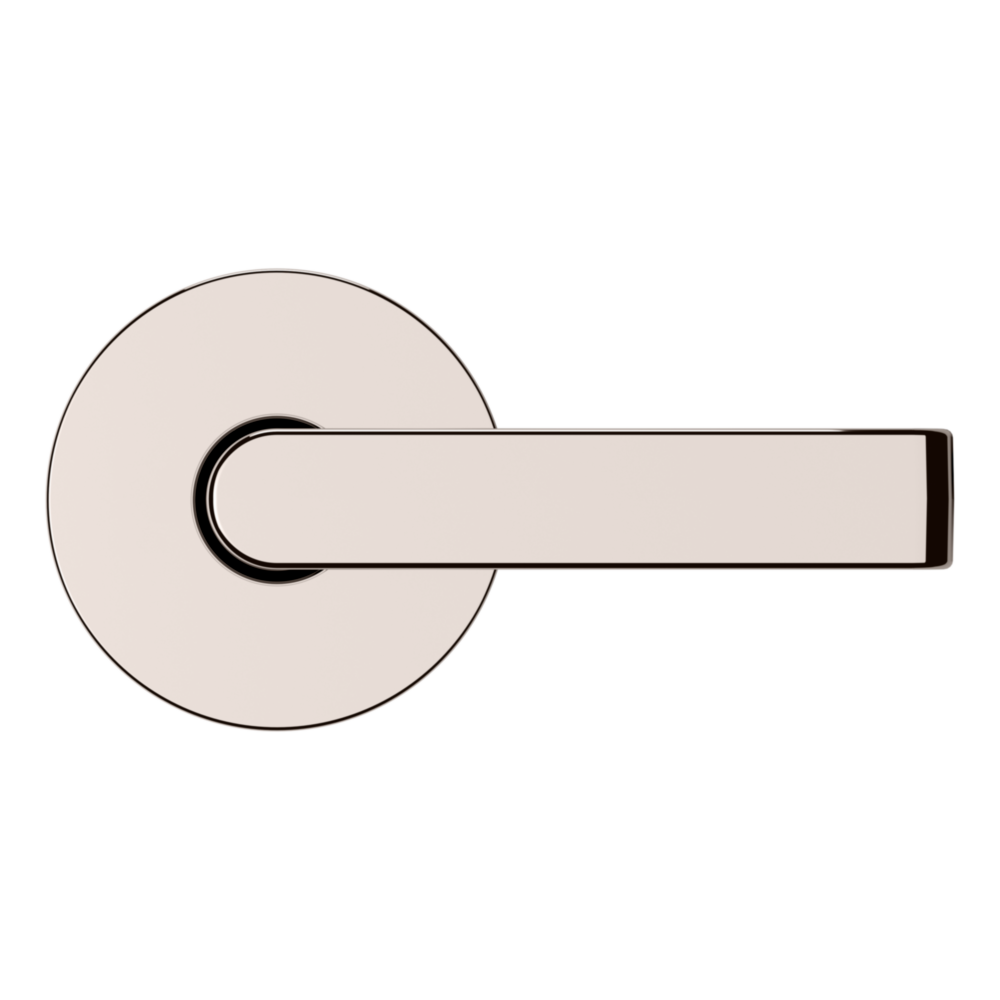 Baldwin 5105 Contemporary Straight Lever Set with 5046 Rose Lifetime (PVD) Polished Nickel / Full Dummy / Reversible