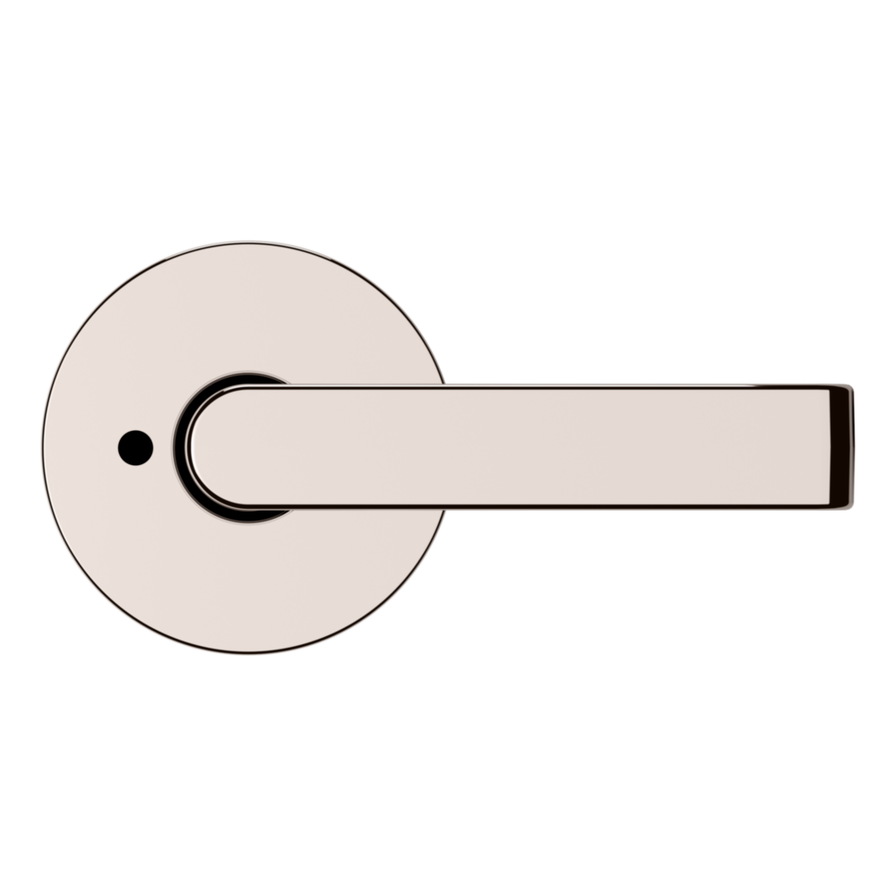 Baldwin 5105 Contemporary Straight Lever Set with 5046 Rose Lifetime (PVD) Polished Nickel / Privacy / Reversible