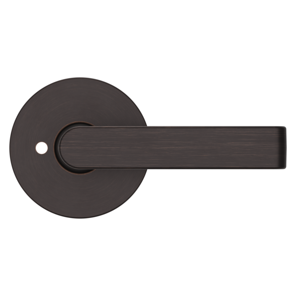 Baldwin 5105 Contemporary Straight Lever Set with 5046 Rose Venetian Bronze / Privacy / Reversible