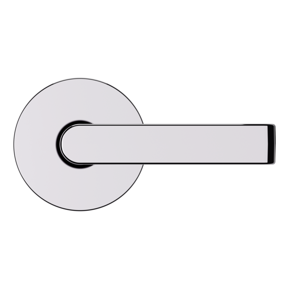 Baldwin 5105 Contemporary Straight Lever Set with 5046 Rose Polished Chrome / Full Dummy / Reversible