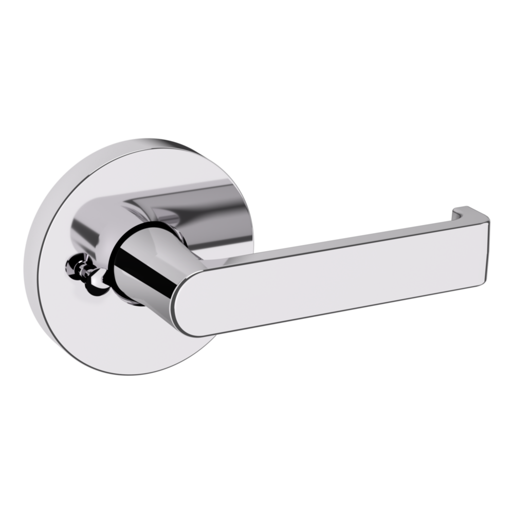 Baldwin 5105 Contemporary Straight Lever Set with 5046 Rose Polished Chrome / Privacy / Reversible