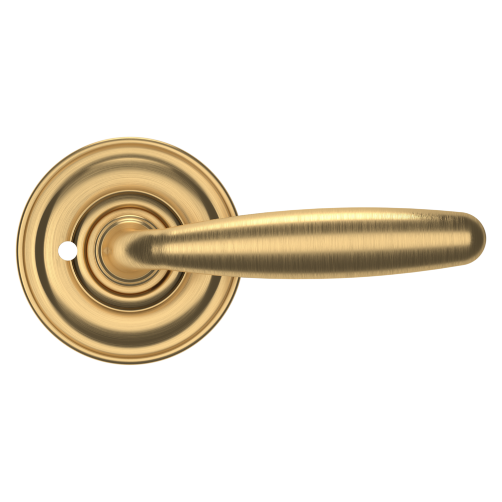 Baldwin 5106 Traditional Straight Lever Set with 5048 Rose Lifetime (PVD) Satin Brass / Privacy / Reversible