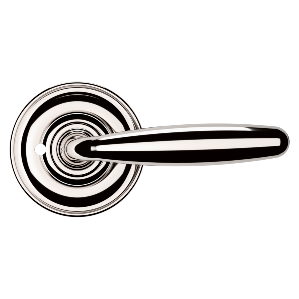Baldwin 5106 Traditional Straight Lever Set with 5048 Rose Lifetime (PVD) Polished Nickel / Privacy / Reversible