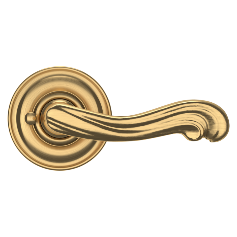 Baldwin 5108 Kensington Lever Set with 5048 Rose Lifetime (PVD) Satin Brass / Privacy / Reversible