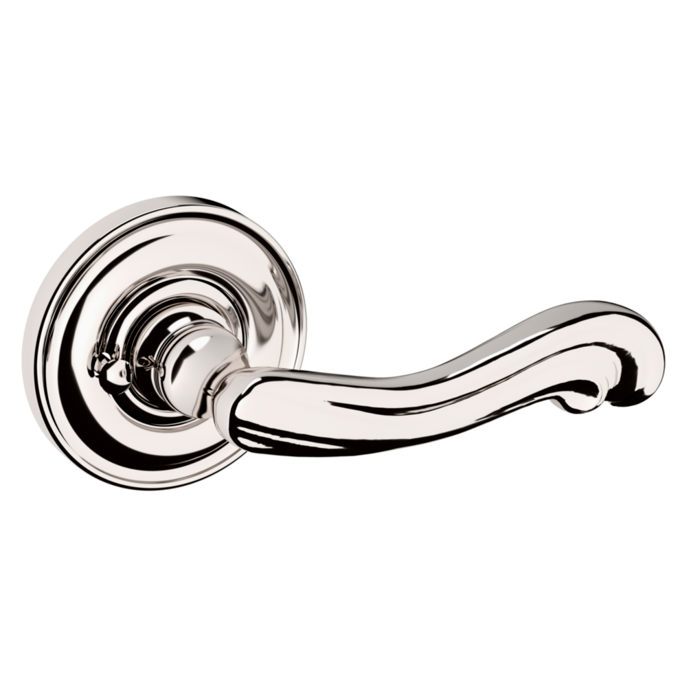Baldwin 5108 Kensington Lever Set with 5048 Rose Lifetime (PVD) Polished Nickel / Privacy / Reversible