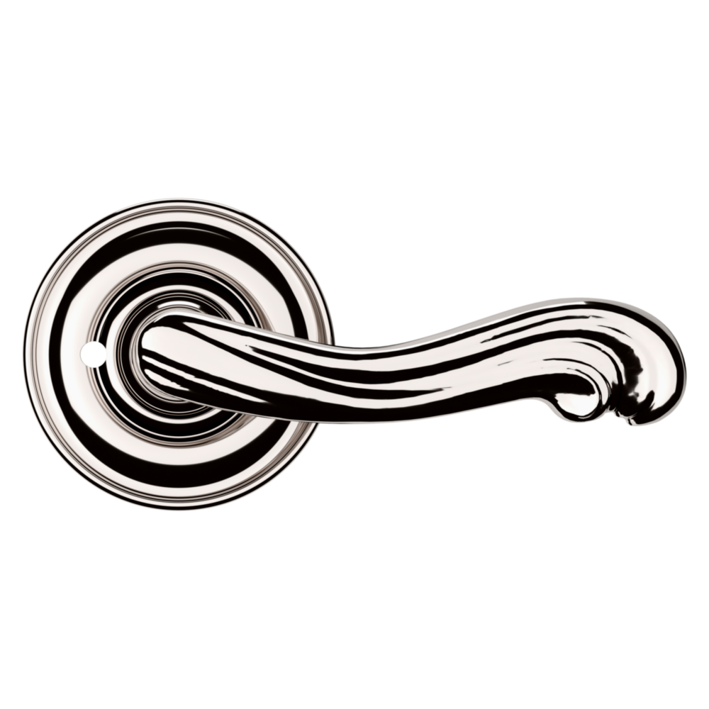 Baldwin 5108 Kensington Lever Set with 5048 Rose Lifetime (PVD) Polished Nickel / Privacy / Reversible