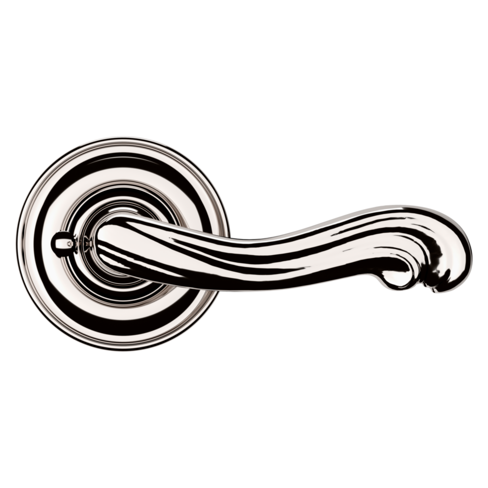 Baldwin 5108 Kensington Lever Set with 5048 Rose Lifetime (PVD) Polished Nickel / Privacy / Reversible