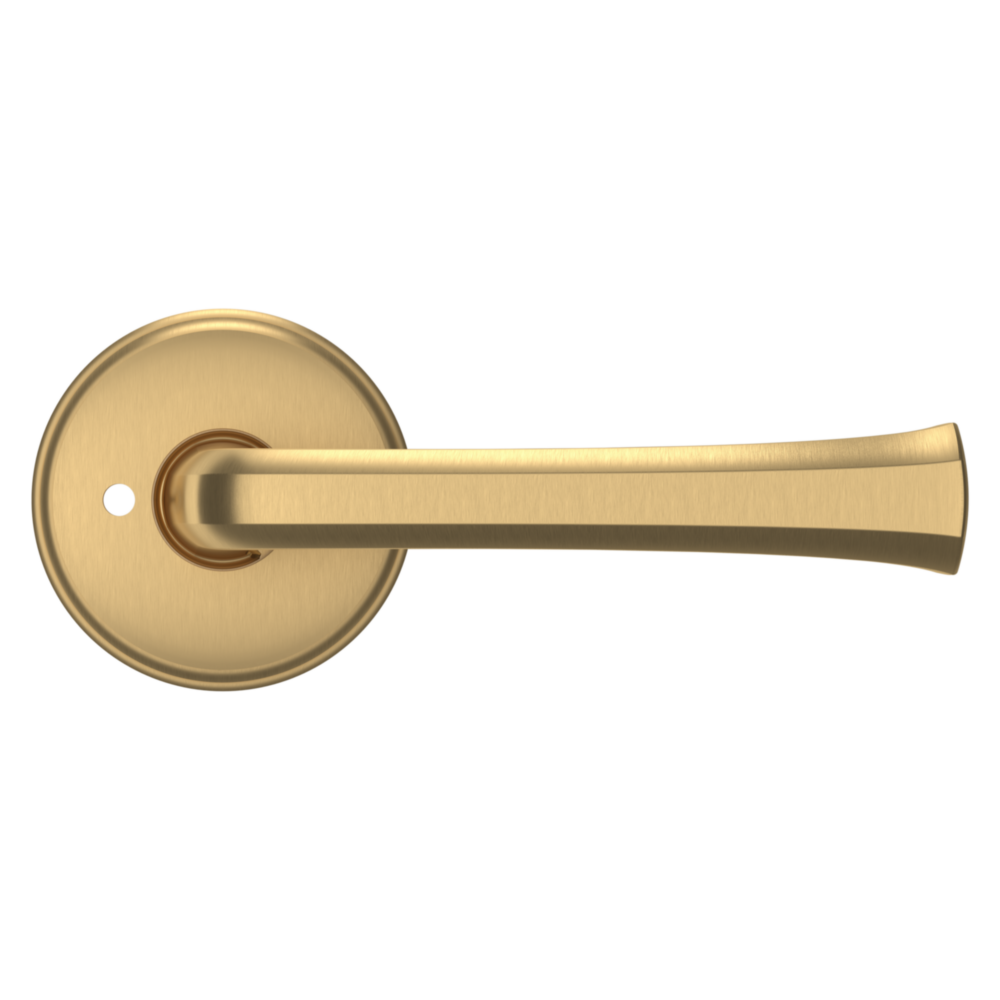 Baldwin 5112 Transitional Straight Lever Set with 5075 Rose Vintage Brass / Privacy / Reversible