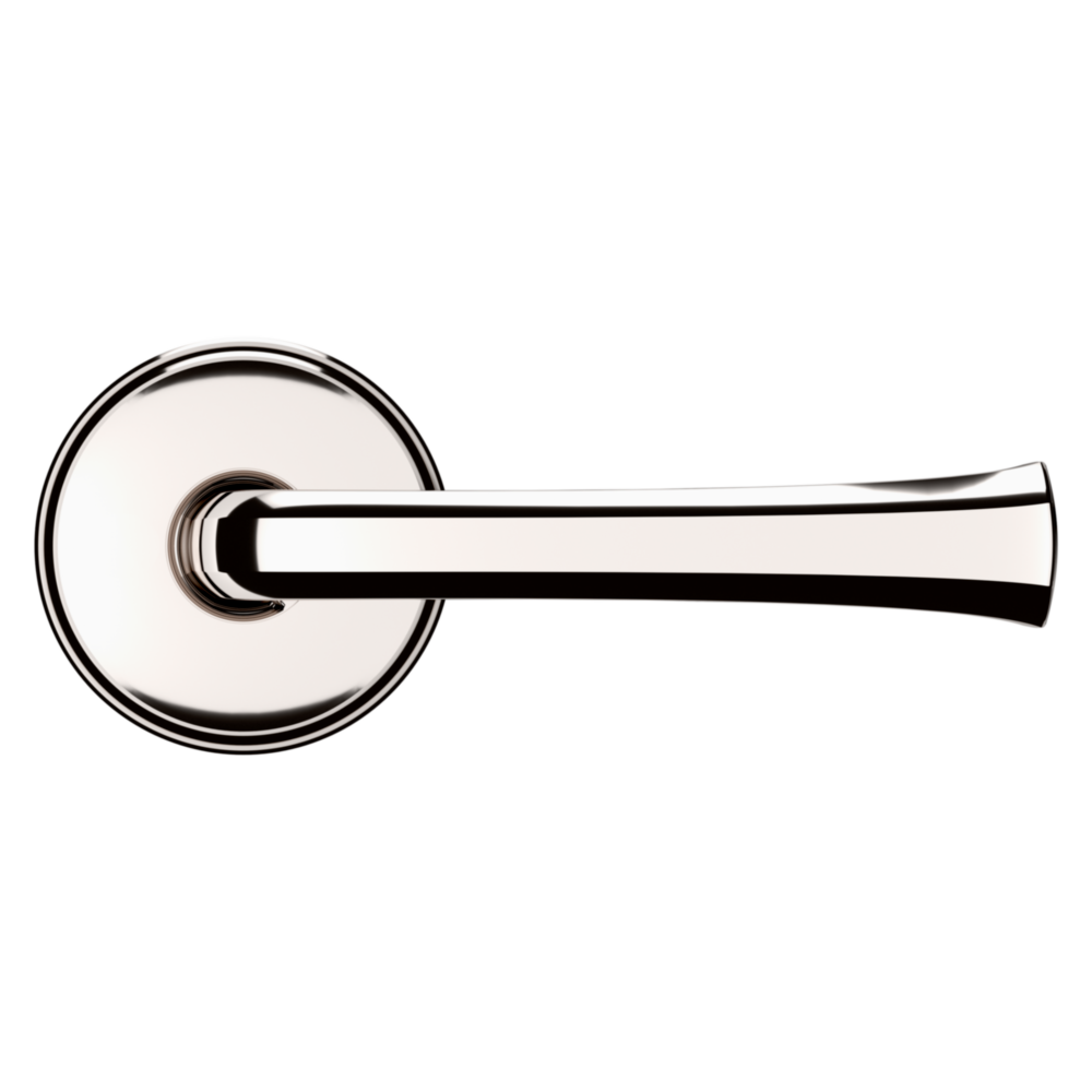 Baldwin 5112 Transitional Straight Lever Set with 5075 Rose Lifetime (PVD) Polished Nickel / Passage / Reversible