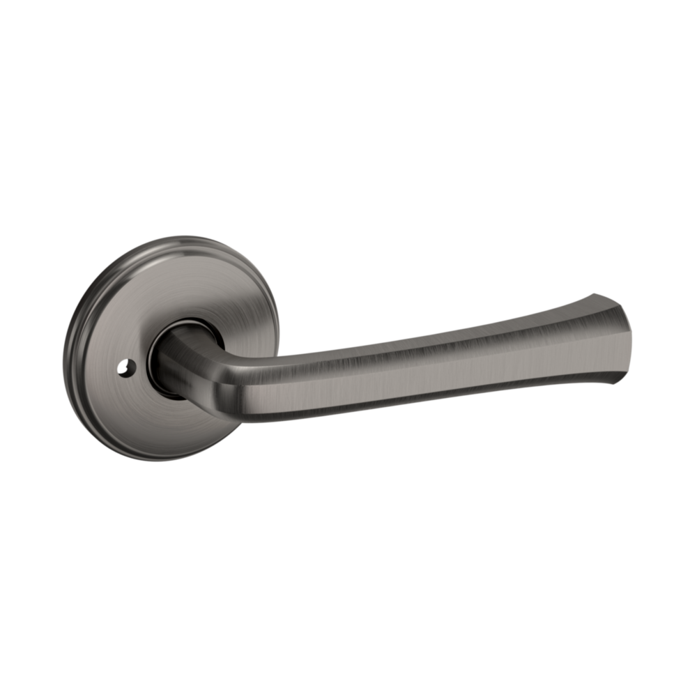 Baldwin 5112 Transitional Straight Lever Set with 5075 Rose Lifetime (PVD) Graphite Nickel / Privacy / Reversible