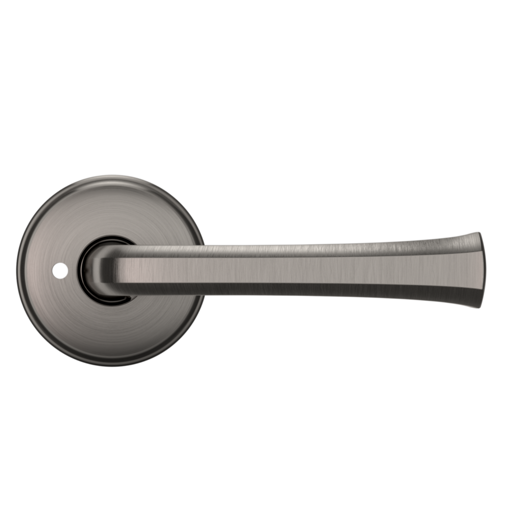 Baldwin 5112 Transitional Straight Lever Set with 5075 Rose Lifetime (PVD) Graphite Nickel / Privacy / Reversible