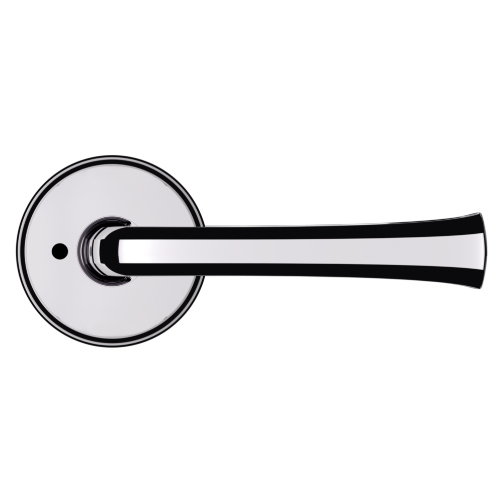 Baldwin 5112 Transitional Straight Lever Set with 5075 Rose Polished Chrome / Privacy / Reversible