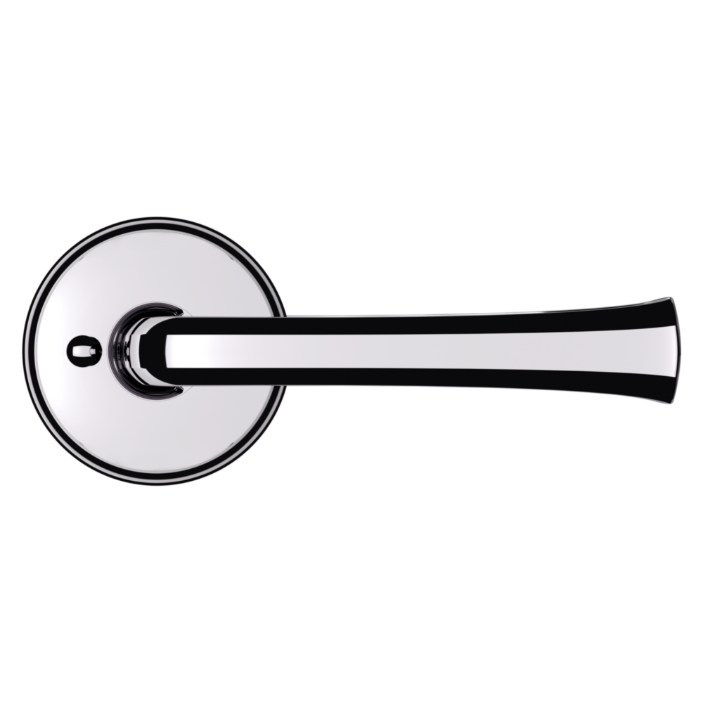 Baldwin 5112 Transitional Straight Lever Set with 5075 Rose Polished Chrome / Privacy / Reversible