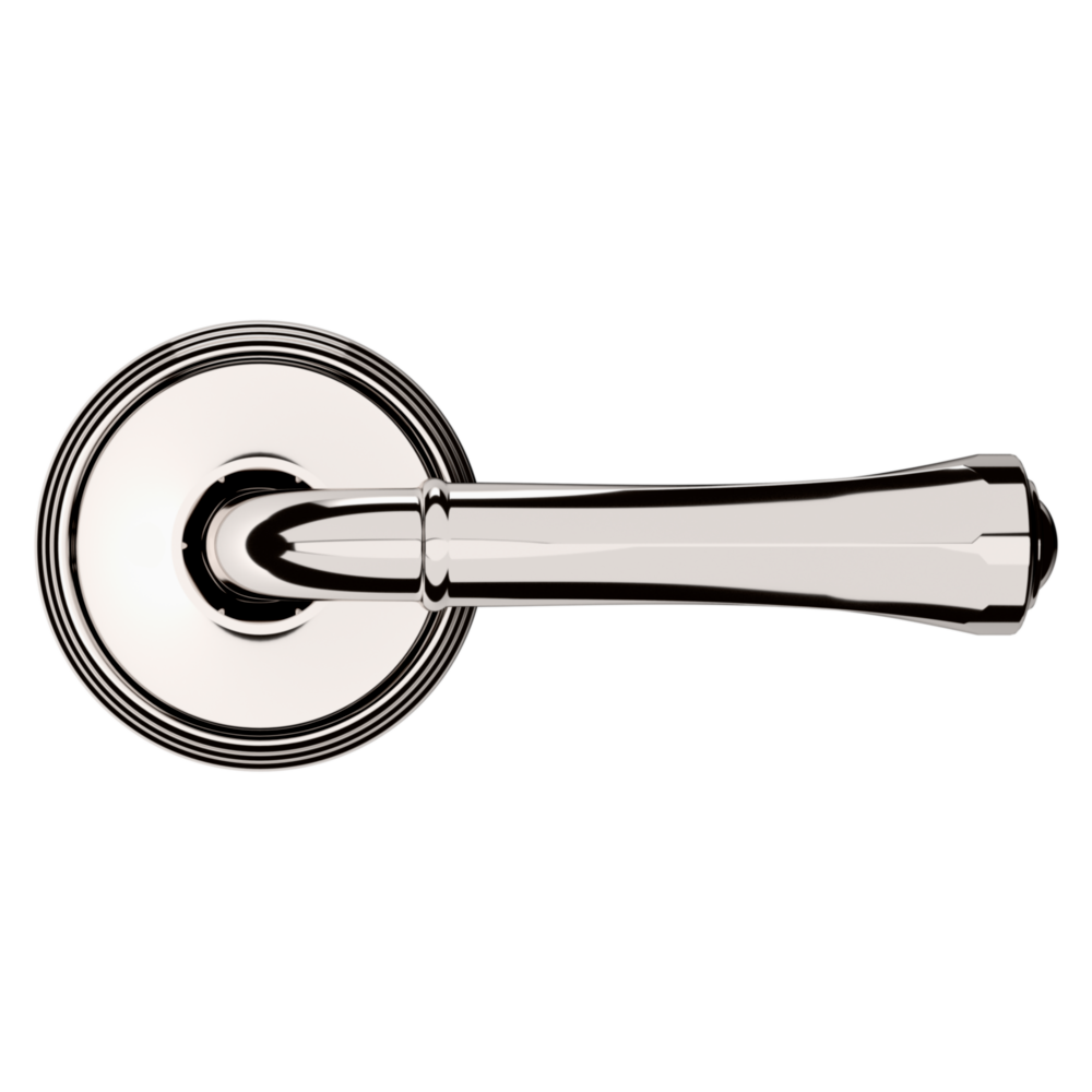 Baldwin 5113 Traditional Straight Lever Set with 5078 Rose Lifetime (PVD) Polished Nickel / Passage / Reversible