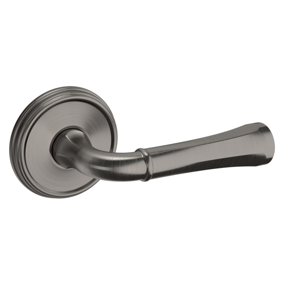 Baldwin 5113 Traditional Straight Lever Set with 5078 Rose Lifetime (PVD) Graphite Nickel / Passage / Reversible