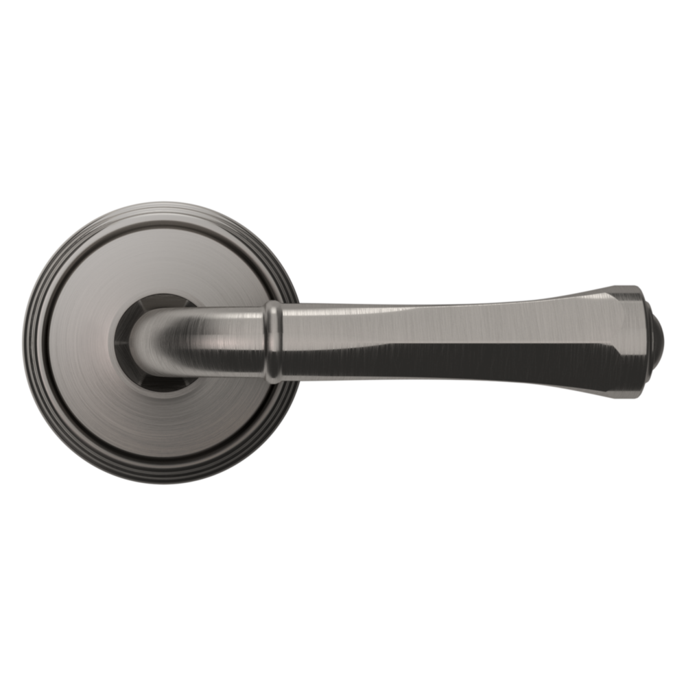 Baldwin 5113 Traditional Straight Lever Set with 5078 Rose Lifetime (PVD) Graphite Nickel / Passage / Reversible