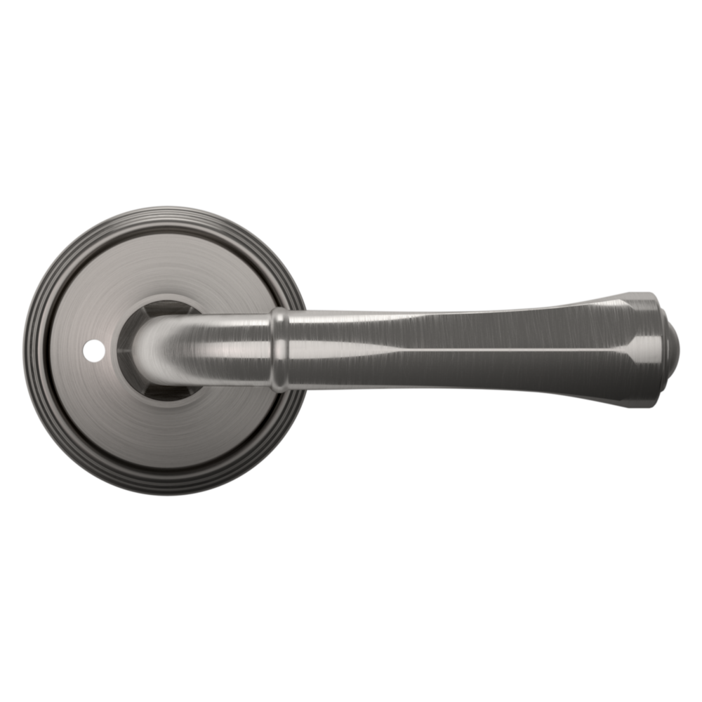 Baldwin 5113 Traditional Straight Lever Set with 5078 Rose Lifetime (PVD) Graphite Nickel / Privacy / Reversible