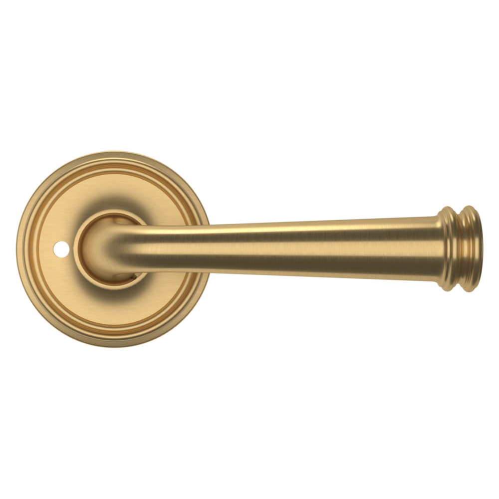 Baldwin 5116 Traditional Straight Lever Set with 5070 Rose Vintage Brass / Privacy / Reversible