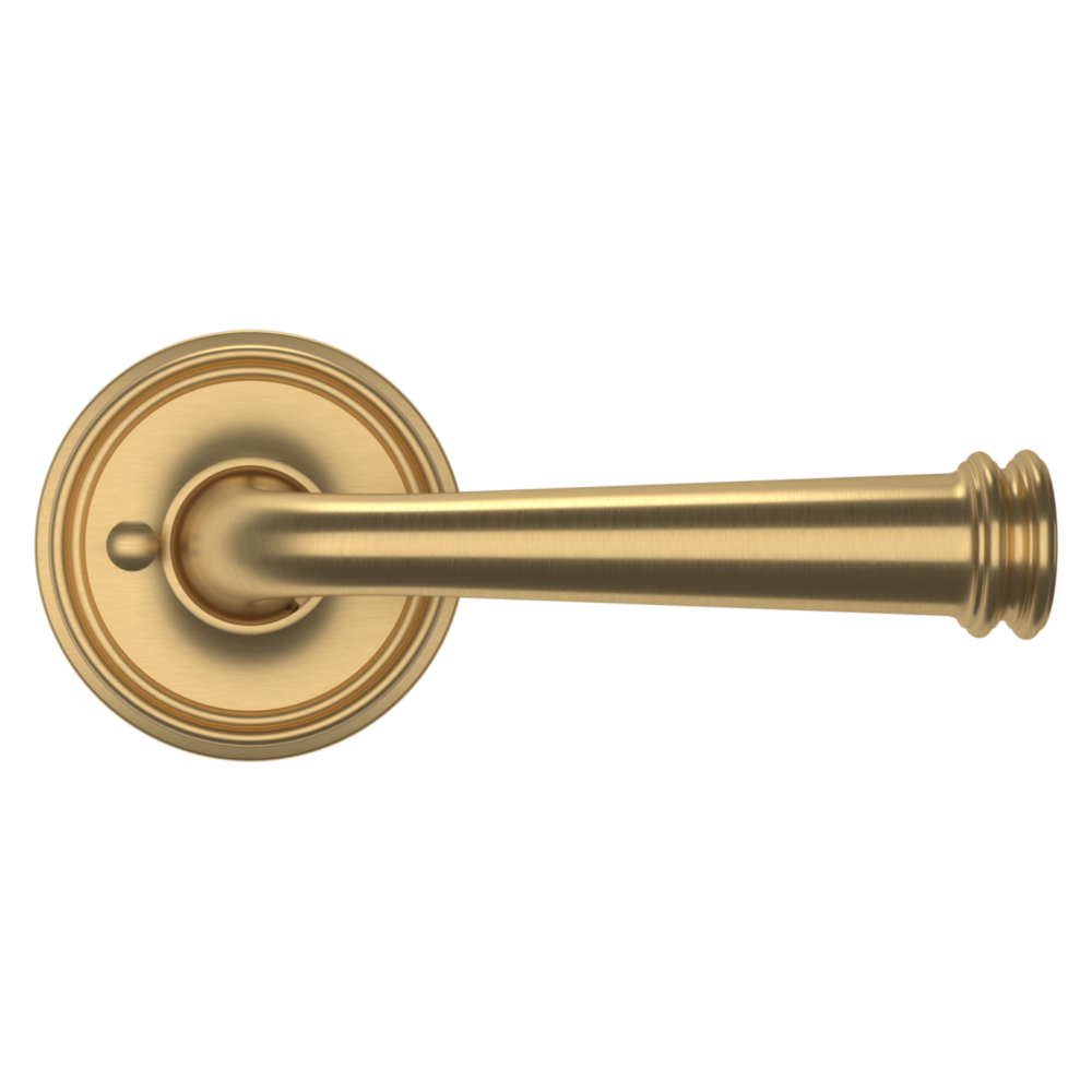 Baldwin 5116 Traditional Straight Lever Set with 5070 Rose Vintage Brass / Privacy / Reversible