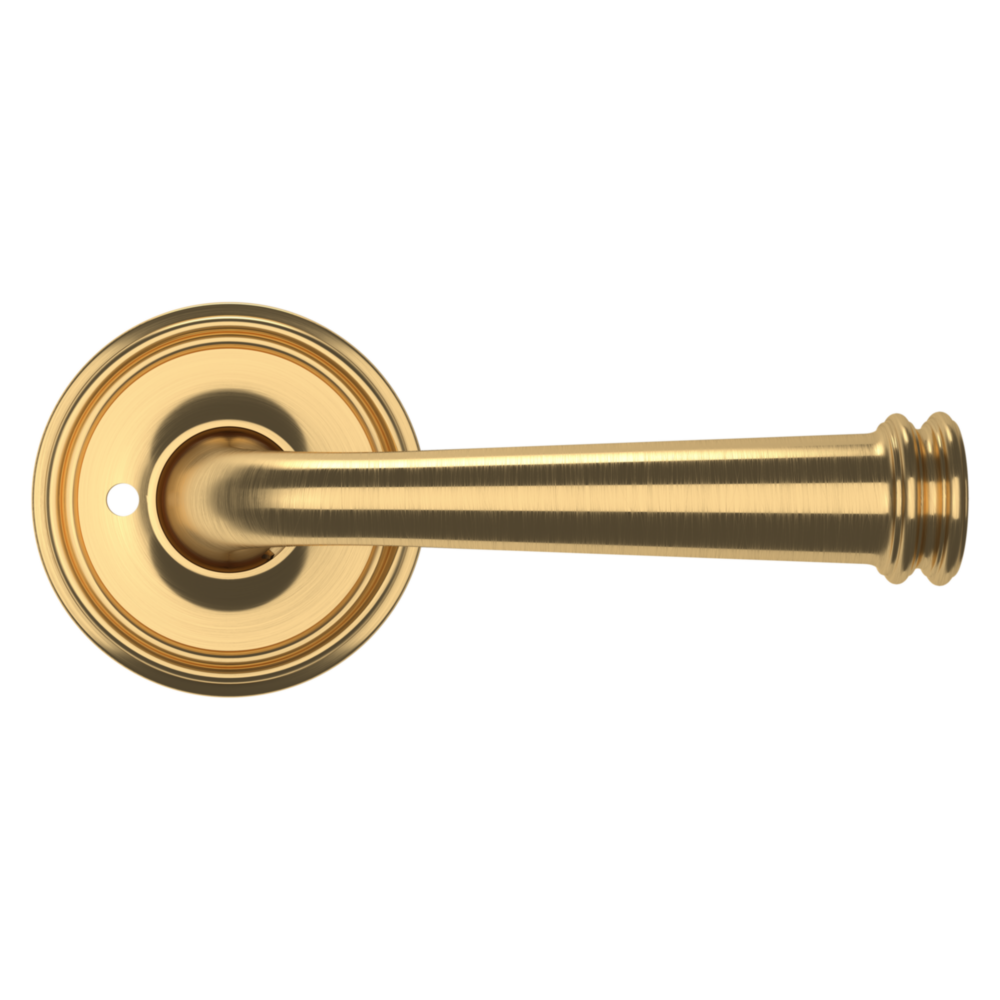 Baldwin 5116 Traditional Straight Lever Set with 5070 Rose Lifetime (PVD) Satin Brass / Privacy / Reversible