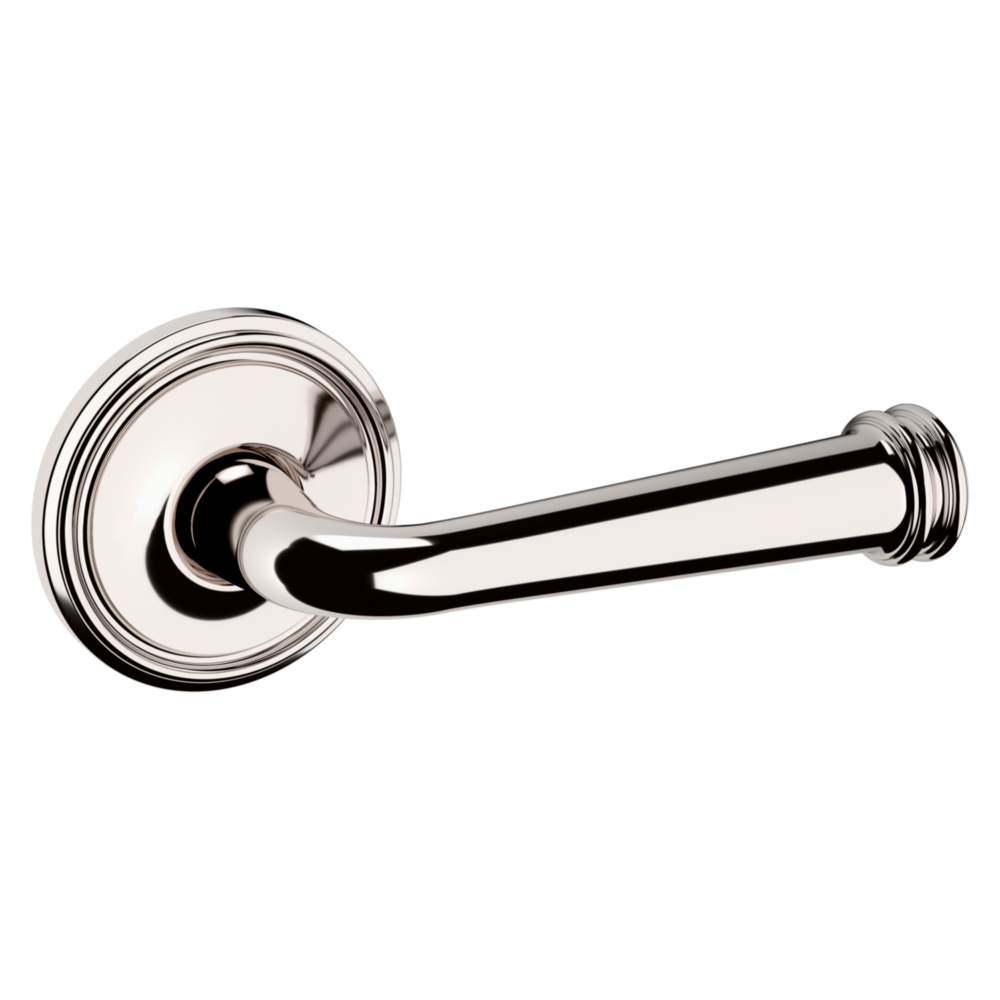 Baldwin 5116 Traditional Straight Lever Set with 5070 Rose Lifetime (PVD) Polished Nickel / Passage / Reversible