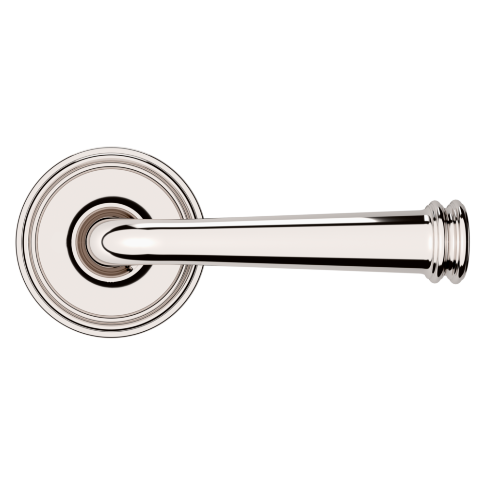 Baldwin 5116 Traditional Straight Lever Set with 5070 Rose Lifetime (PVD) Polished Nickel / Passage / Reversible
