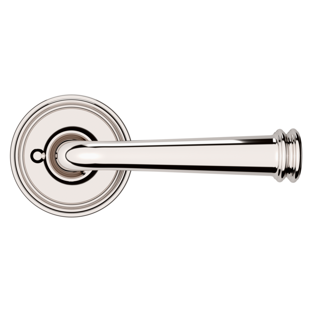 Baldwin 5116 Traditional Straight Lever Set with 5070 Rose Lifetime (PVD) Polished Nickel / Privacy / Reversible