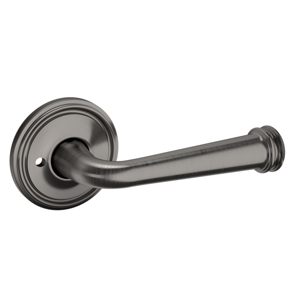 Baldwin 5116 Traditional Straight Lever Set with 5070 Rose Lifetime (PVD) Graphite Nickel / Privacy / Reversible