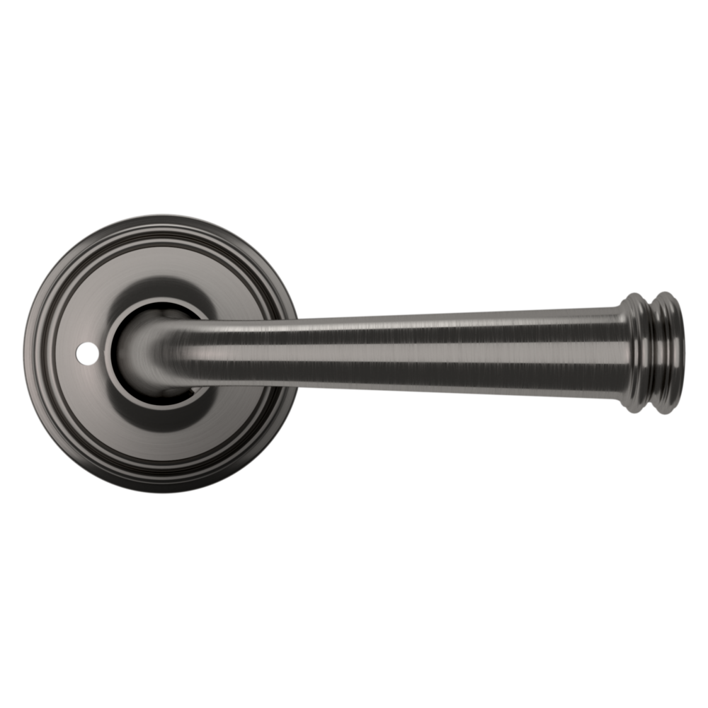 Baldwin 5116 Traditional Straight Lever Set with 5070 Rose Lifetime (PVD) Graphite Nickel / Privacy / Reversible